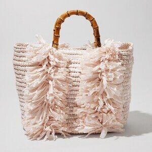 Chico's Bamboo Handle Tote Bag, NWT, Removeable Crossbody Strap